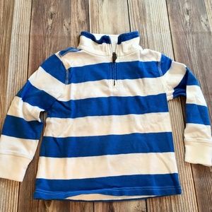 J Crew Crewcuts Quarter Zip Pullover in Blue and White Stripes